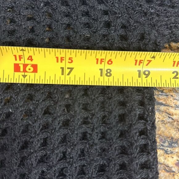 Beyond Threads Black Baby Alpaca Open Knit Drape Front Cardigan Size M - Picture 7 of 9